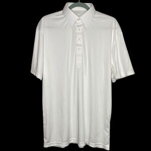 Collars & Co Polo Shirt Mens L White Golf Preppy Stretch Point Dress Collar Work